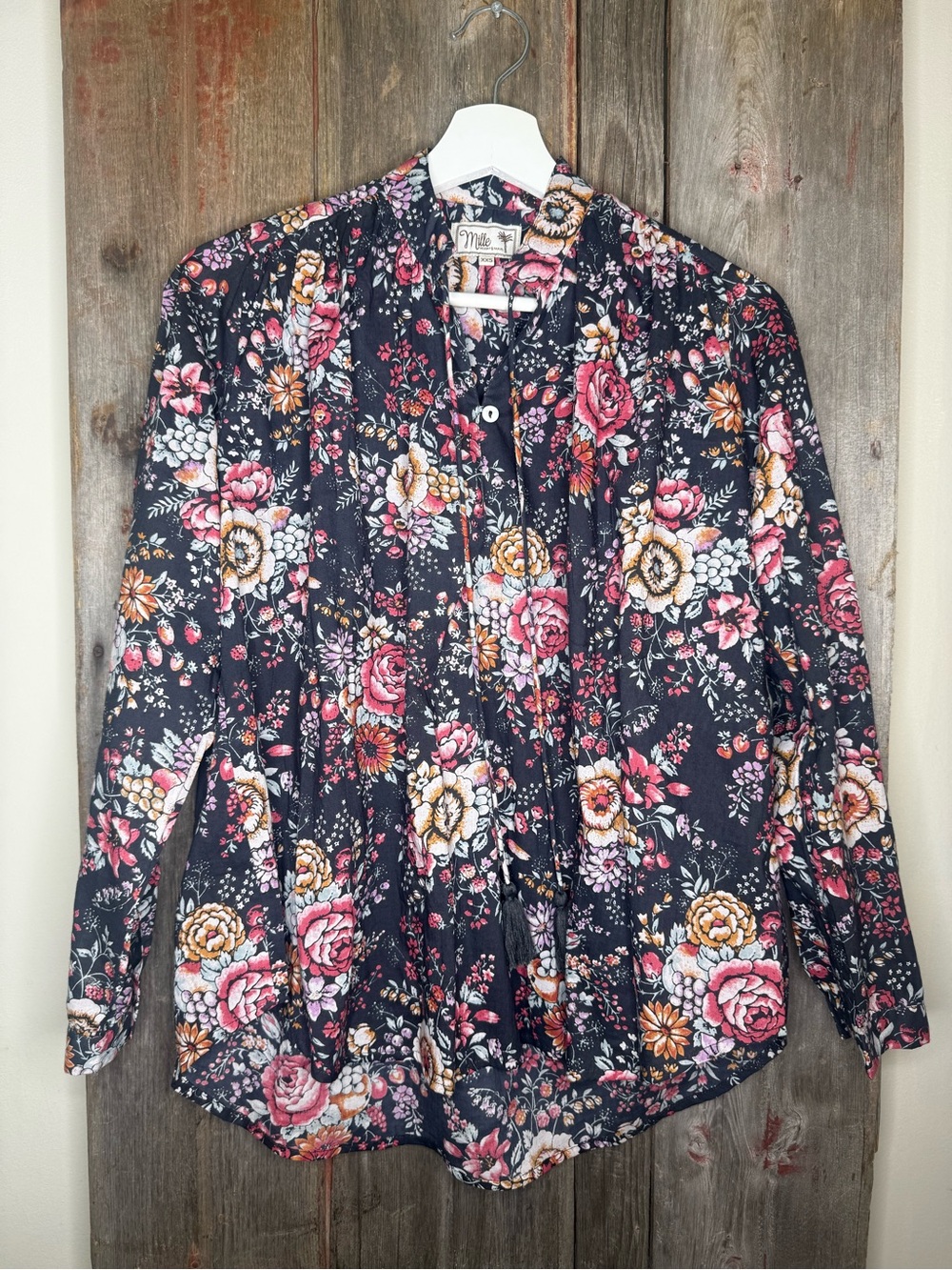 Mille Joni Top in Bloomsburg Floral Button Top Peasant Blouse XXS - Picture 2 of 12